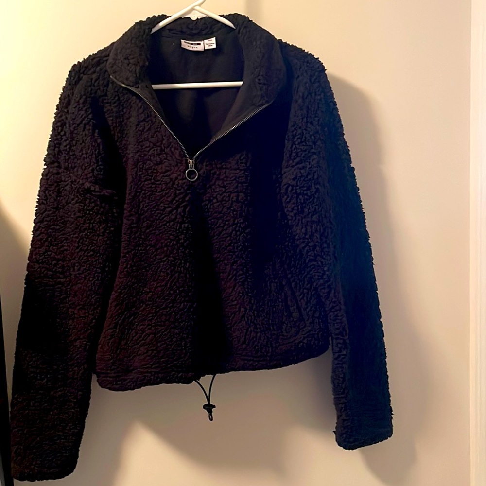 Noisy May black teddy jacket - size medium